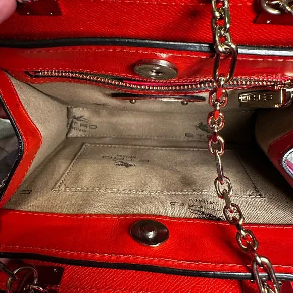 Etro Milano Birds & Baroque Print Leather Chain Bag – Made in Italy - Picture 9 of 15